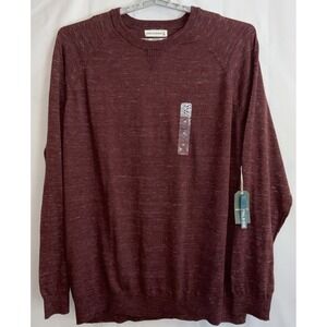 NWT Men's Big & Tall Mutual Weave Lightweight Sweater Burgundy Heather - 4XL‎